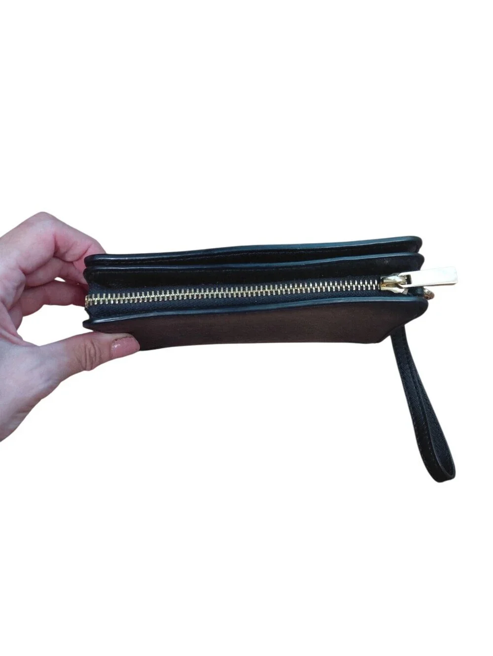 Tory Burch Bkack Saffiano Leather Wristlet Clutch